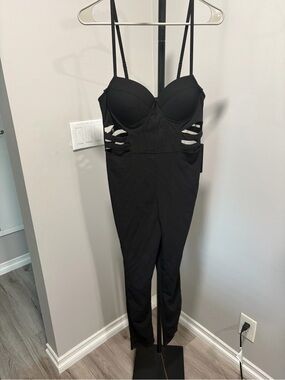 Haute Monde Black Cutout Detail Jumpsuit